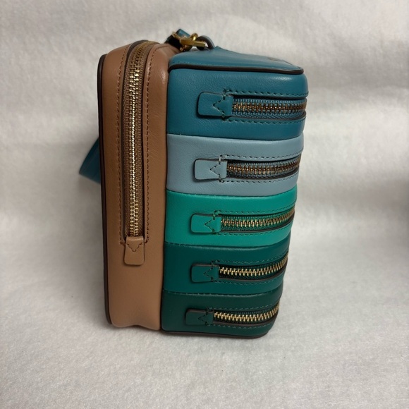 ANYA HINDMARCH Stack Wristlet Clutch Pouch Blue Green Ombre Leather - Picture 5 of 15